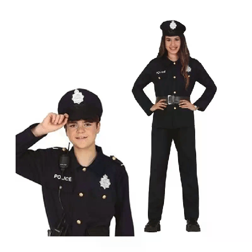 Costume da Poliziotto carnevale Vestito polizia ragazzi unisex 14-16 anni Guirca