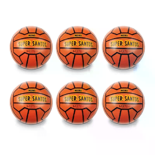 Pallone Mondo 6 Pz Mini Super Santos 14cm Divertimento Bambini Leggero basket
