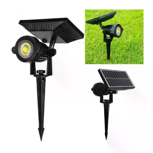 Faro led ad energia solare faretto da esterno giardino luce bianca lampada 12W