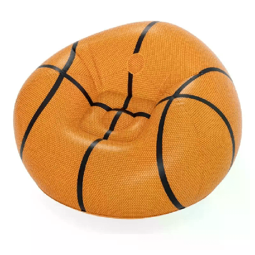 Bestway Poltrona pouf Gonfiabile 114x112x66 cm tema basket Bestway giardino bambini Bestway 75103 poltrona gonfiabile Poltrona a un posto Arancione