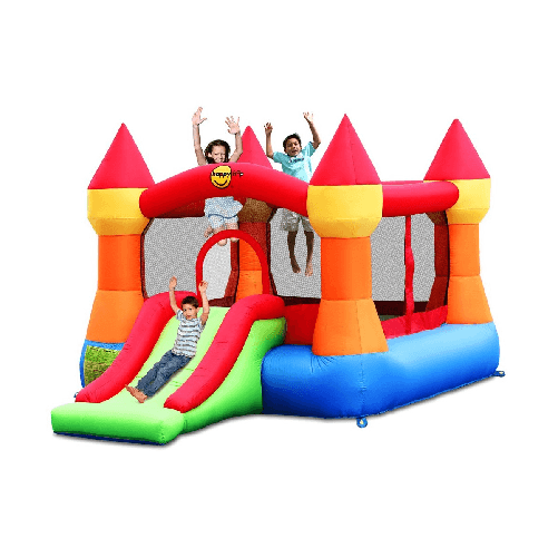 Castello Gonfiabile Incantato Magico Scivolo Bambini Saltarello Pompa Elettrica