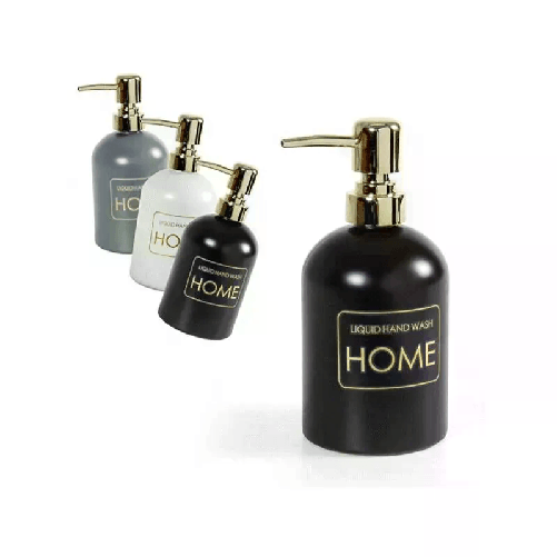 PORTA SAPONE LIQUIDO DOSATORE DISPENSER da 450ml vetro distributore vari colori