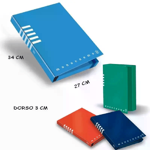 PORTAPROGETTI CON ELASTICO MONOCROMO DORSO 3 COLORI ASSORTITI 6PZ