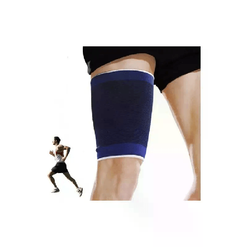 2x Fascia elastica per coscia protezione tutore scaldamuscoli sport uomo donna