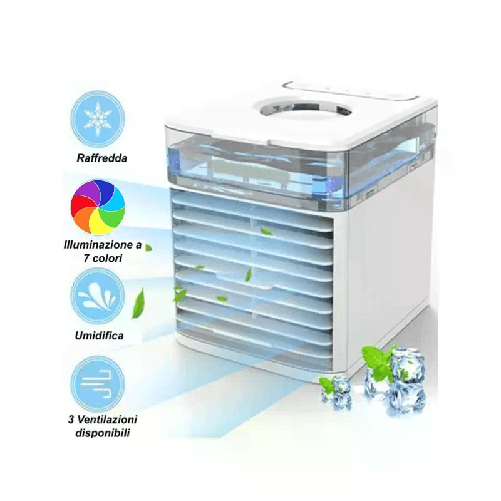 Mini ventilatore raffrescatore condizionatore purificatore umidificatore con 7 colori aria fresca purifica