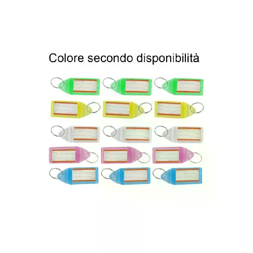 15 Portachiavi trasparenti etichetta identificativa plastica colorati anelli