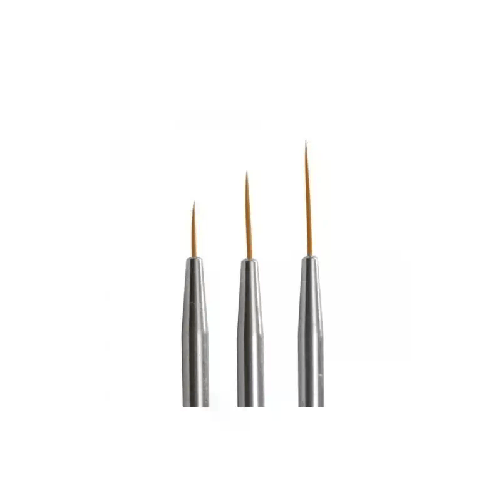 Kit 3 pennelli nail art manicure pedicure ricostruzione unghie disegno punta ago