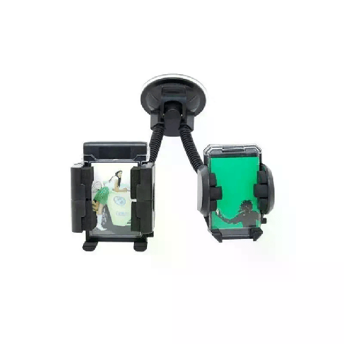 Supporto cellulare doppio auto ventosa parabrezza cruscotto snodabile vetro 10"