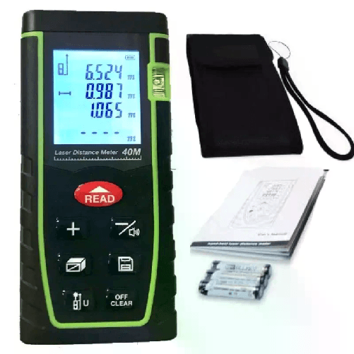 Metro Misuratore Laser di distanza digitale distanziometro borsa laccio 40M