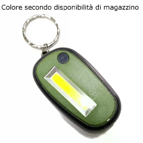 Portachiavi LED mini torcia luce lampada tasto accensione anello chiavi