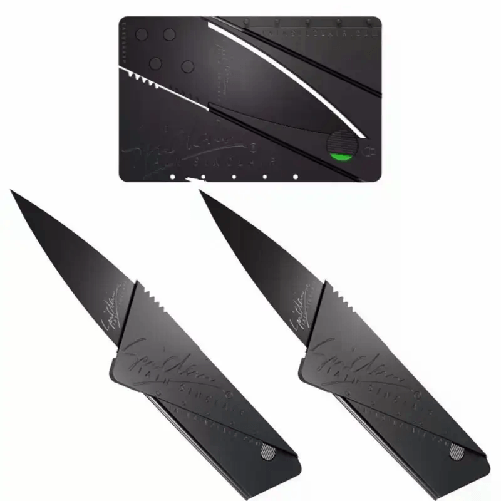 2 X Coltello pieghevole lama nascosta in carta di credito taglio coltellino