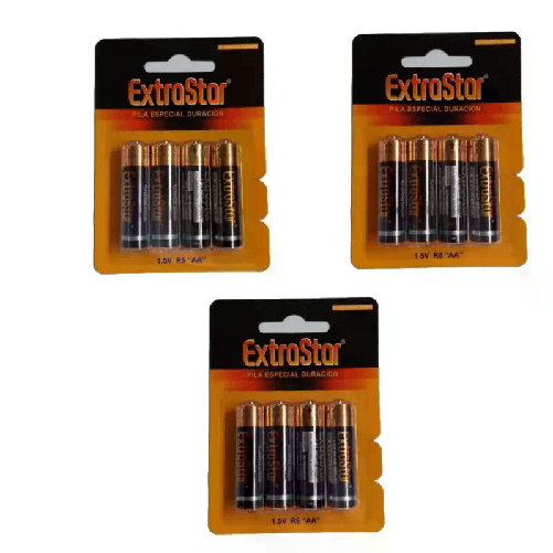 3 pacchetti 12 batterie stilo AA lunga durata R6 1.5V pile batteria pila