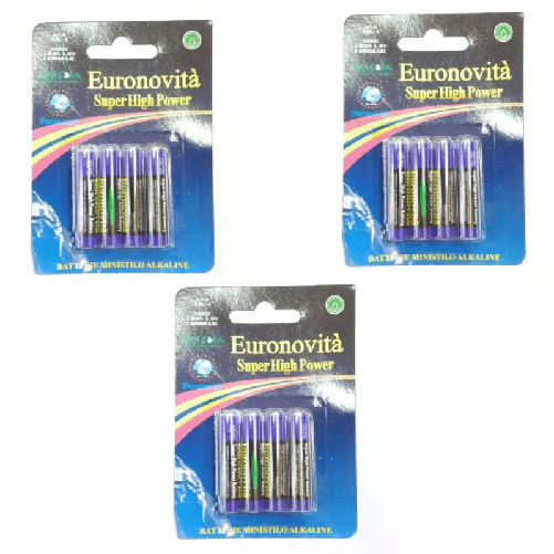 3 pacchi 12 batterie AAA 1400mAh LR03 lunga durata pile batteria pila ministilo