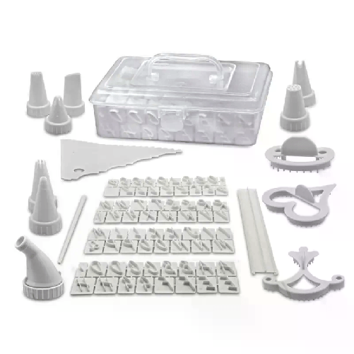 Set per decorare torte 100 pezzi in valigetta + sac à poche decorazione torte