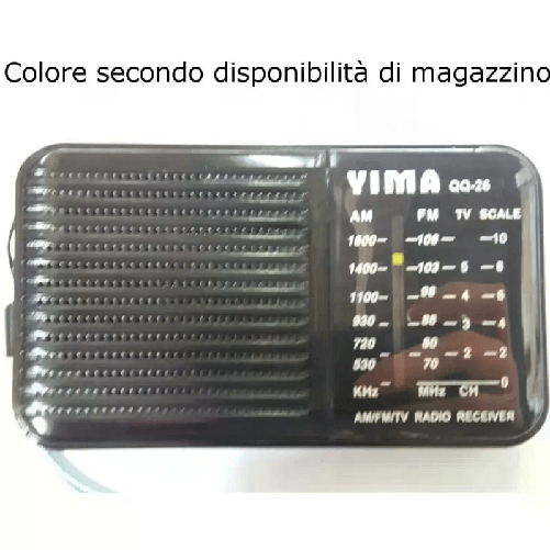 QQ26 Radio portatile batteria AM FM antenna laccetto analogica