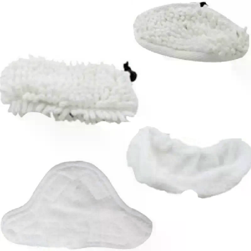 Set 4 panni di ricambio microfibra pavimenti tessuti vetri polvere con frange per maggiore pulizia scopa vapore H2O X5 STEAM MOP