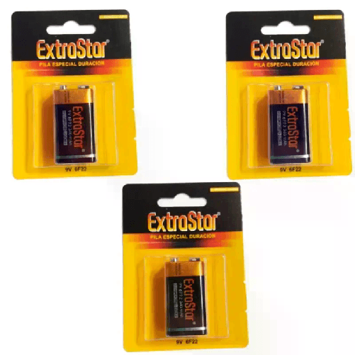 3 pacchetti 3 batterie dipolo rettangolo lunga durata 9V pile batteria pila