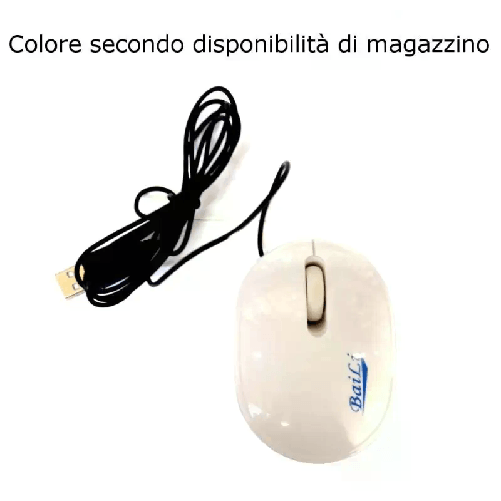 Mouse ottico mini cavo USB tre tasti computer windows mac universale cablato