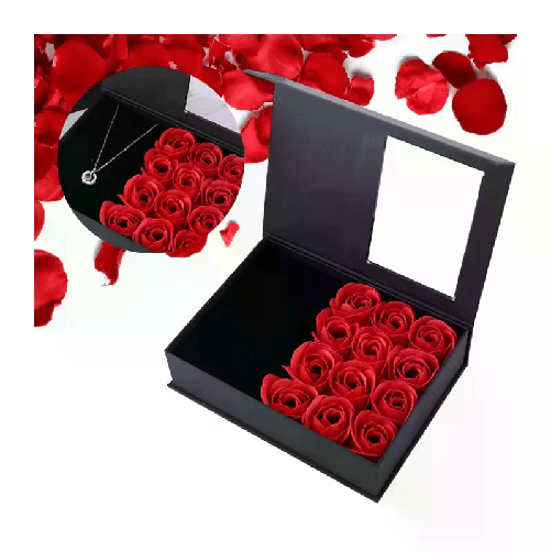 Cofanetto Portagioie San Valentino Con Rose rosse Box di fiori idea regalo