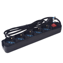 Multipresa 5 posti schuko con interrutore spina 16a colore nero