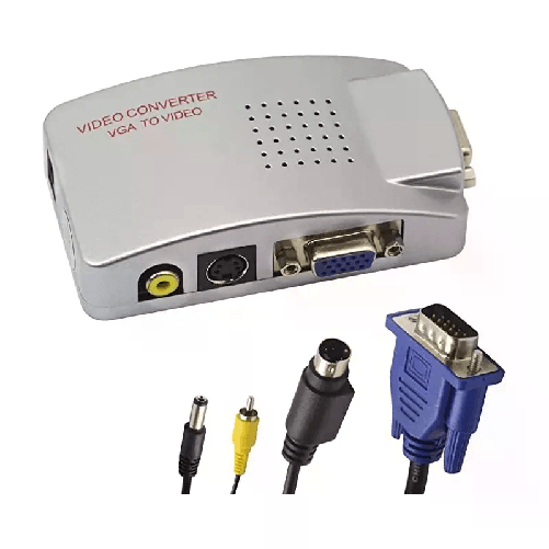 CONVERTITORE DA VGA A RCA , S-VIDEO COMPUTER PC NOTEBOOK ADATTATORE DVR