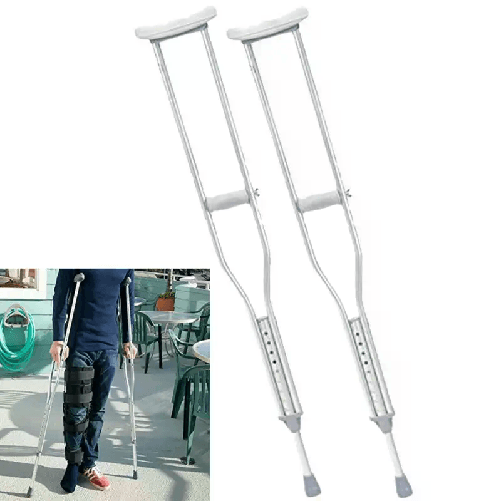 Coppia stampelle sotto ascellari alluminio altezza regolabile impugnatura comfort