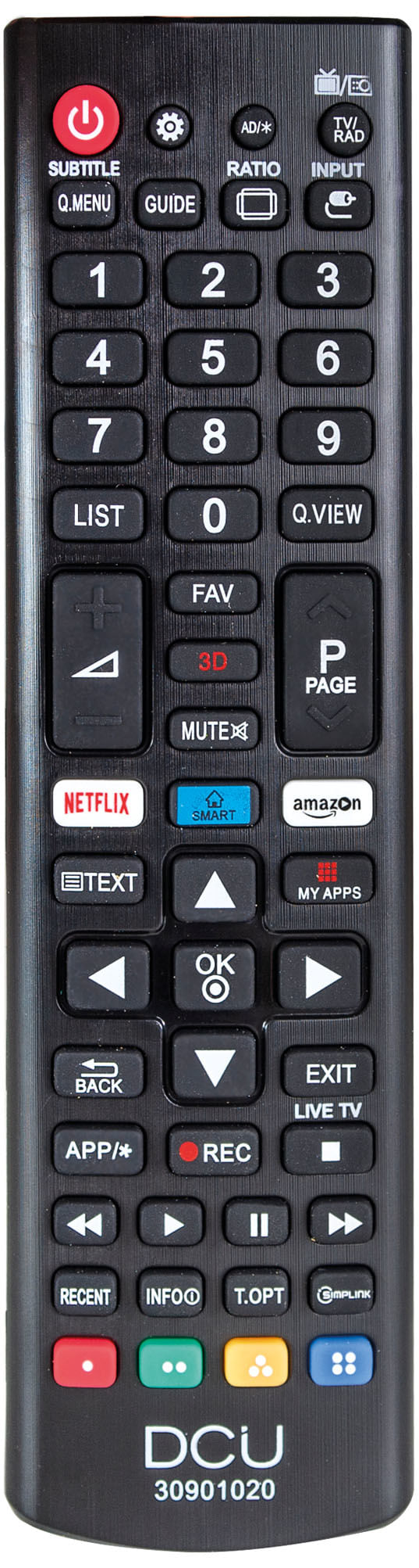 Dcu tecnologic DCU Advance Tecnologic 30901020 telecomando IR Wireless TV Pulsanti DCU Advance Tecnologic 30901020 telecomando IR Wireless TV Pulsanti