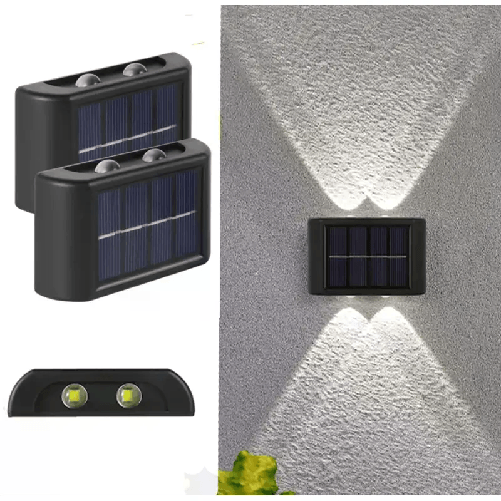 2 Lampada a LED energia solare Luce da parete muro Faro applique Lampada esterno