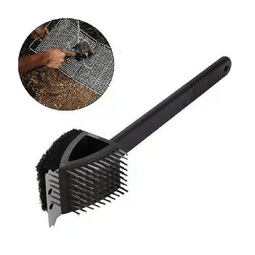 Spazzola doppia per barbecue BBQ raschietto utensili grill griglia forni 38 cm