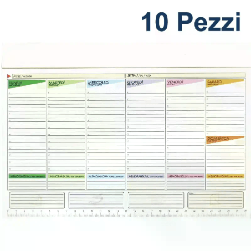 Planning settimanale Da Tavolo 10 PZ per Scrivania Ufficio Organizer 30x21 cm