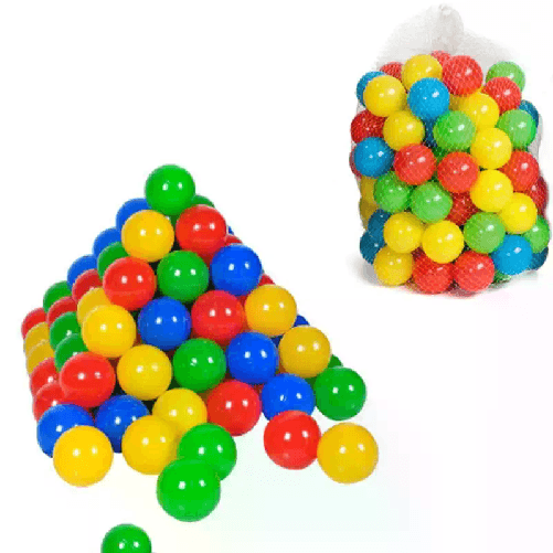 Palla Palline Gioco Colorate Bambini Sacca 40 Palline Semirigide Diametro 7cm