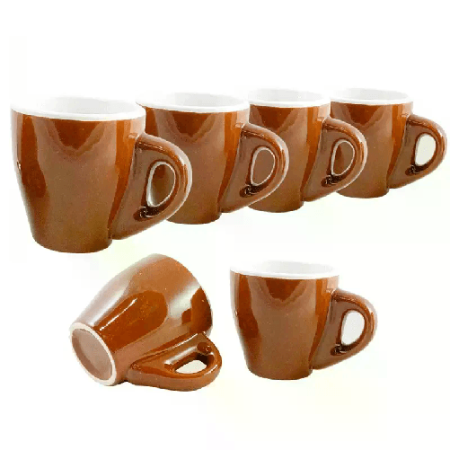Set 6 tazzine caffè espresso bar ceramica cucina colazione tazza bicchieri 6x7cm