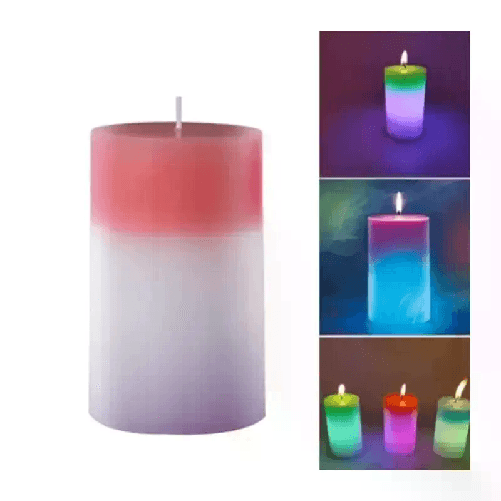 CANDELA MAGICA CANDLED CAMBIA COLORI LED VERA CERA ROSA RELAX IDEA REGALO CASA