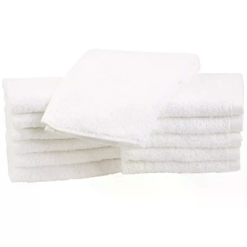 Set 12 pezzi Asciugamani bagno bianco OSPITE 100% cotone 75x35 cm viso albergo