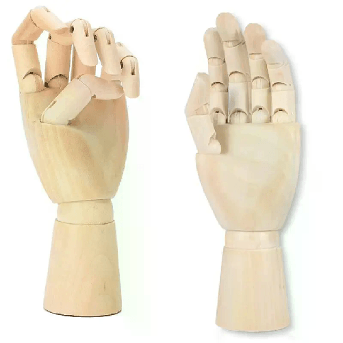 MANICHINO MANO SX SNODABILE IN LEGNO CM 25 X DISEGNO ALLESTIMENTO VETRINE ESPOS