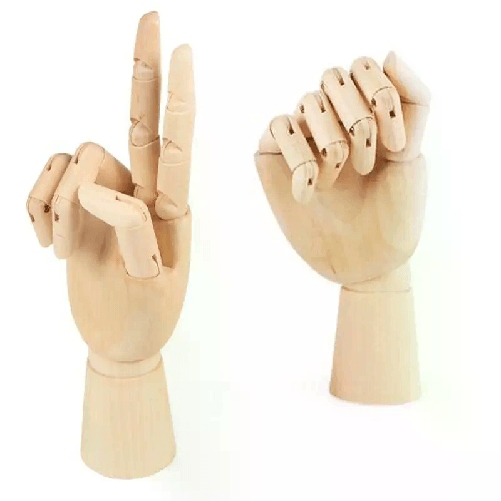 MANICHINO MANO DX SNODABILE IN LEGNO CM 18 X DISEGNO ALLESTIMENTO VETRINE ESPOS