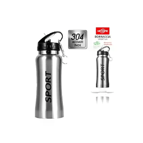 Borraccia Portatile in Acciaio Inossidabile con beccuccio sport Bottiglia 500ml