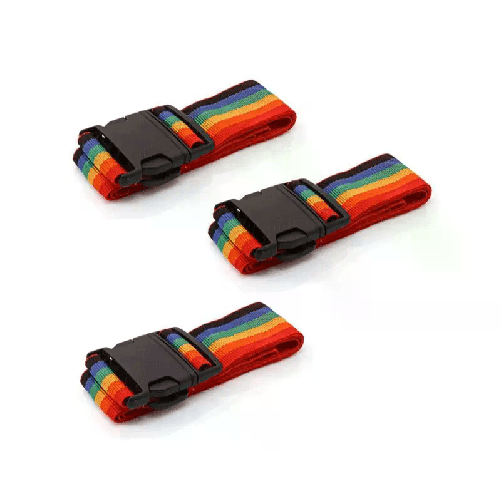 3x CINGHIA FASCIA CINTURA CHIUSURA BAGAGLIO VIAGGIO VALIGIA VALIGIE MULTICOLORE