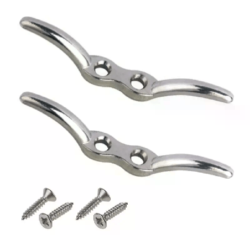 2x Bitta bitte in zinco pressofuso per barca nautica blocca cima ormeggio cromata 150mm