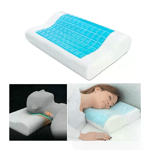 Cuscino Cervicale Memory Foam Gel Guanciale Letto Ortopedico Morbido e Lavabile