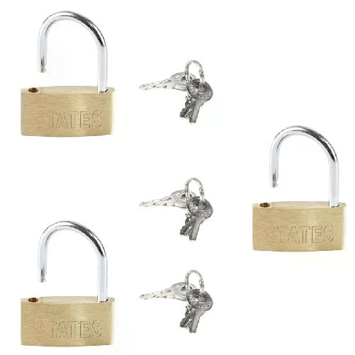 3x lucchetto arco con 3 chiavi sicurezza varie misure lungo catenaccio antifurto