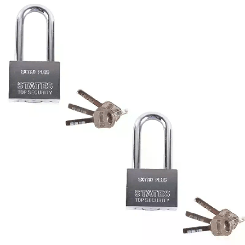2x Lucchetto arco 3 chiavi Antiscasso Corazzato Catenaccio Acciaio Sicurezza 5cm