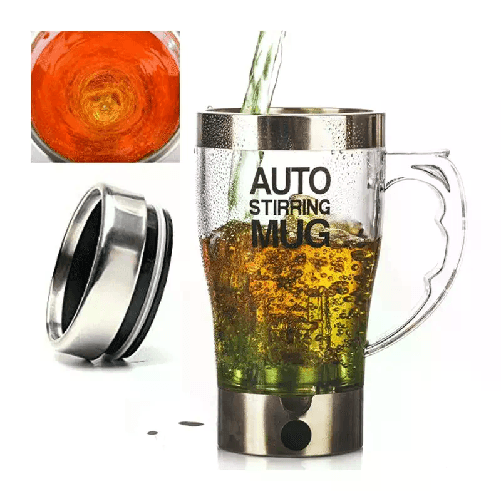 Tazza self mixing cup in alluminio automescolante miscela caffè latte 350ml mug