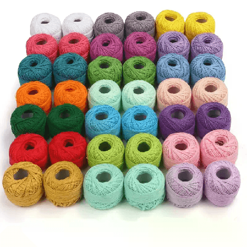 Gomitolo puro cotone 100% filo colorato da 42 pezzi 5 g uncinetto ricamo bordi