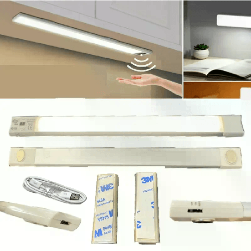 Barra led cucina sotto pensile sensore movimento ricaricabile magneti calda 48cm