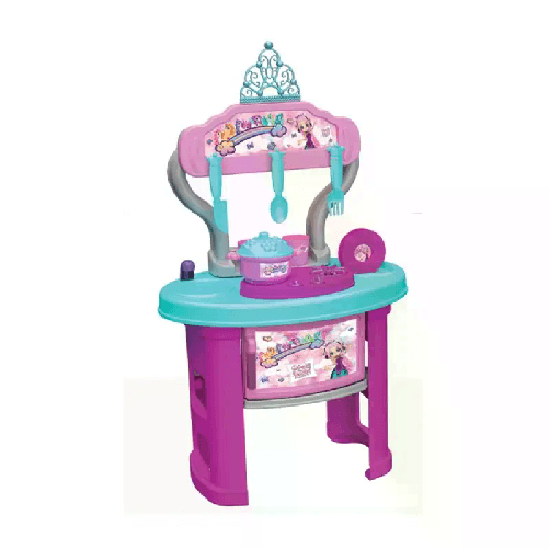 Cucina giocattolo bambini 70 cm 19 pezzi principesse lavello forno fornello