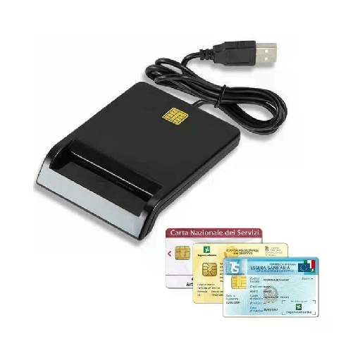 Lettore Smart Card Firma Digitale SPID CRS CNS CIE Tessera sanitaria Plug&Play
