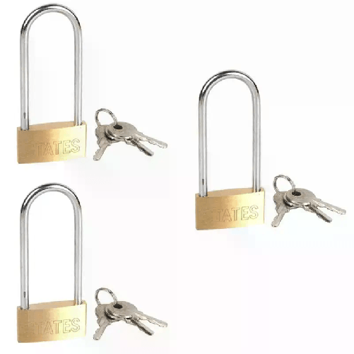 3x lucchetto arco con 3 chiavi sicurezza varie misure lungo catenaccio antifurto