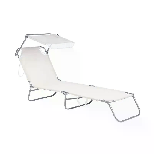 Lettino Prendisole Pieghevole Mare Spiaggia Sdraio Tettuccio Parasole 188x55x24