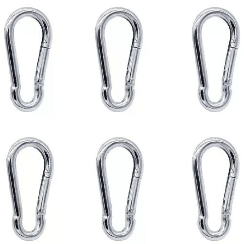 6x Moschettone a pera fibbia portachiavi molla scatto Clip Arrampicata Sicurezza